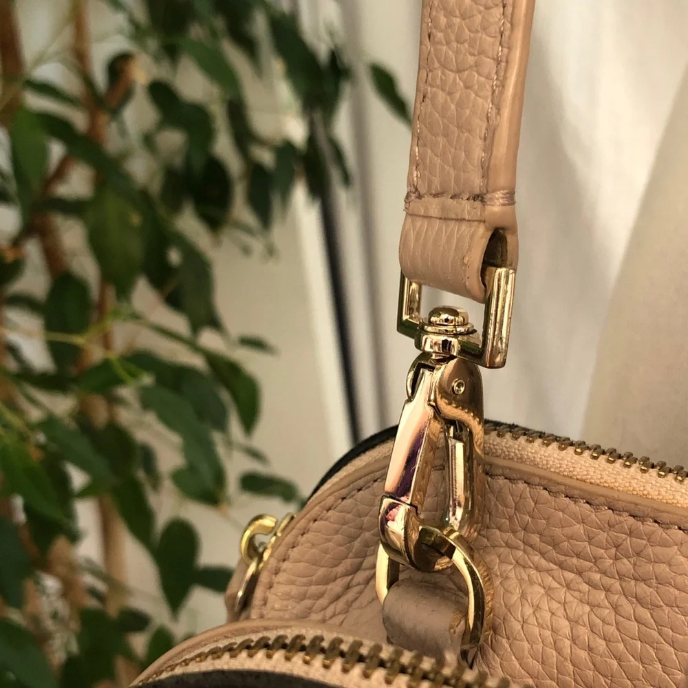 KATE SPADE dusty pink pebbled leather large satchel purse bag